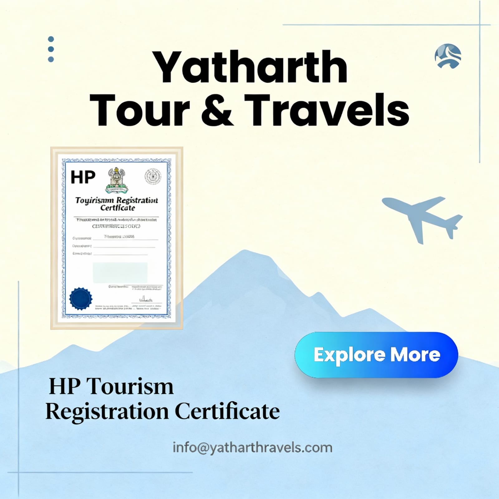 Certificate of Registration - Himachal Pradesh Department of Tourism